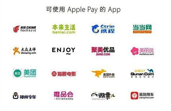 可使用Apple Pay移动支付的APP